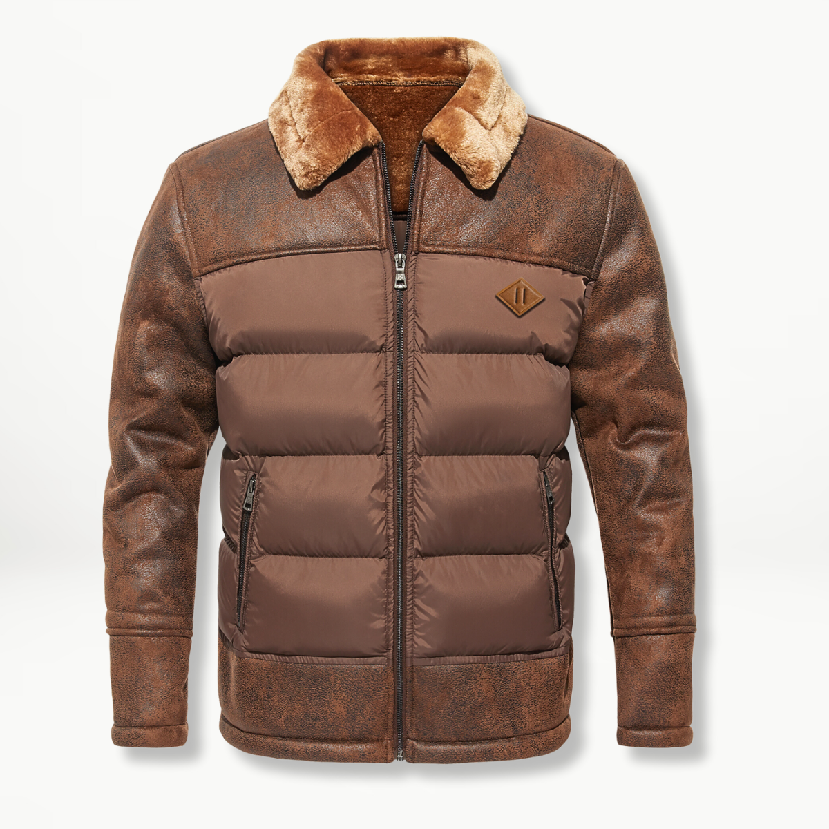 Casual fleece warm jack voor heren met een stijlvolle look en comfortabele fleecevoering.
