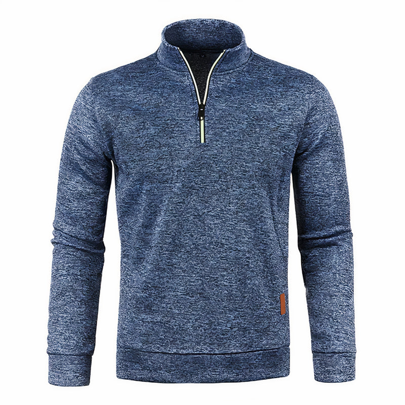Elegante warme wintertrui voor heren in rode tint, met een moderne ritssluiting, ideaal voor casual en formele gelegenheden.