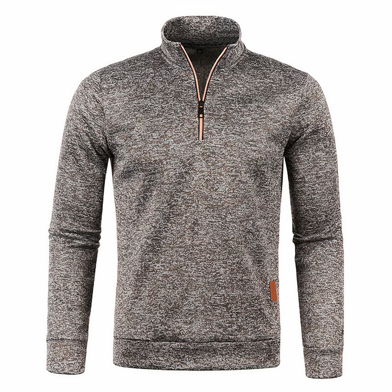 Elegante warme wintertrui voor heren in rode tint, met een moderne ritssluiting, ideaal voor casual en formele gelegenheden.