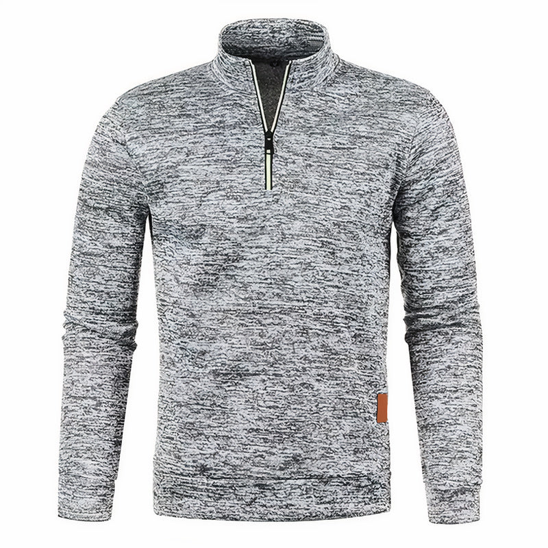 Elegante warme wintertrui voor heren in rode tint, met een moderne ritssluiting, ideaal voor casual en formele gelegenheden.