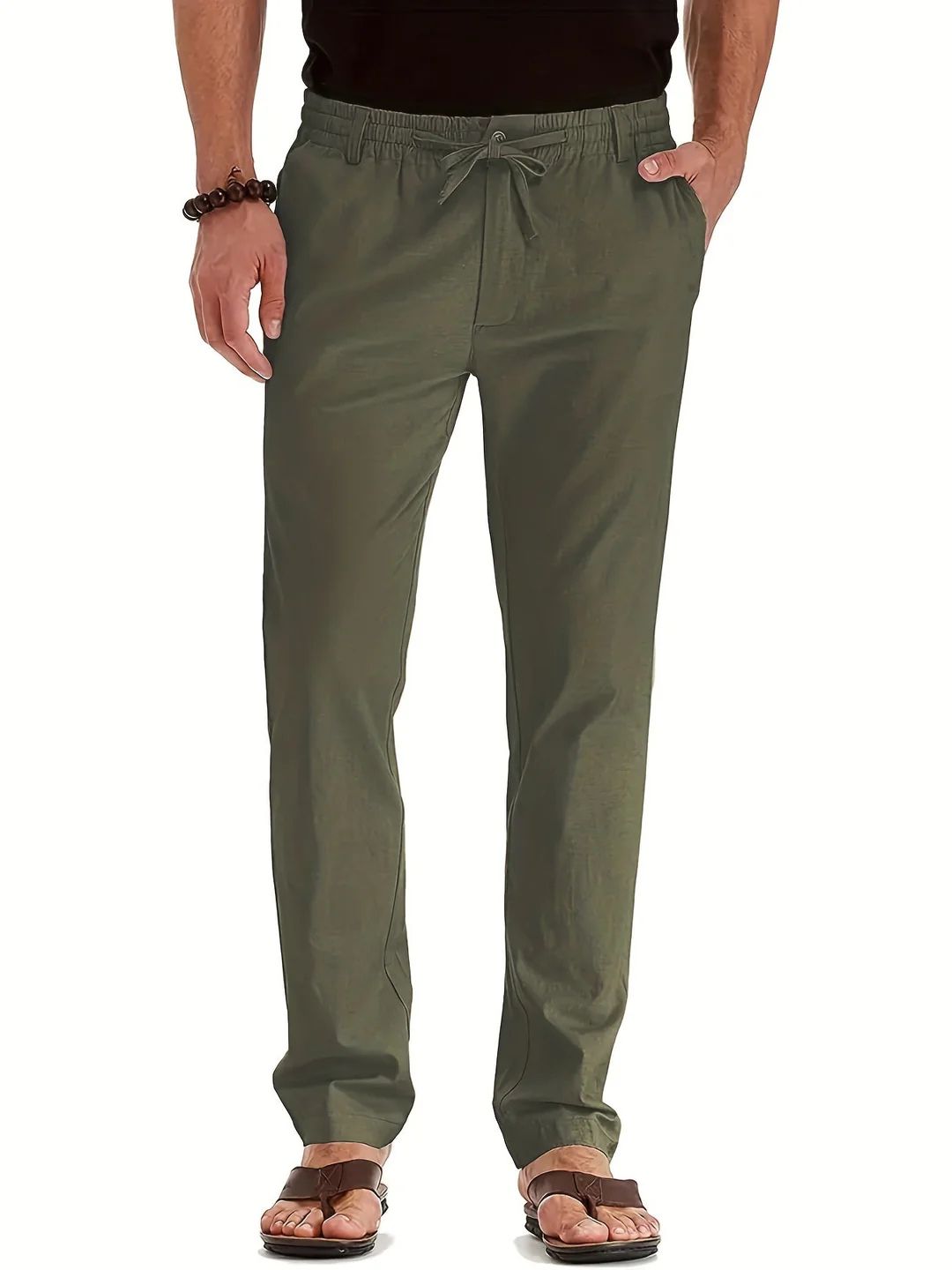 Stijlvolle en lichte heren cargobroek met elastische taille, ideaal voor warme zomerdagen.