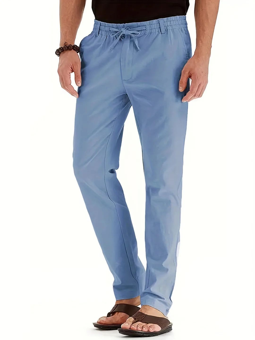 Stijlvolle en lichte heren cargobroek met elastische taille, ideaal voor warme zomerdagen.