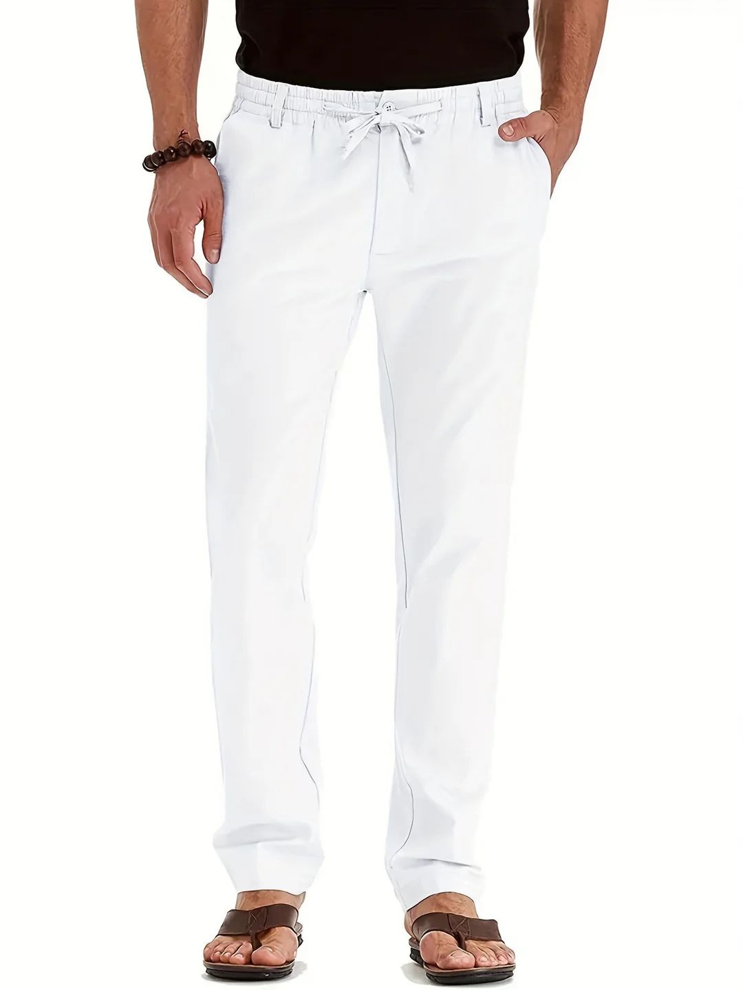 Stijlvolle en lichte heren cargobroek met elastische taille, ideaal voor warme zomerdagen.