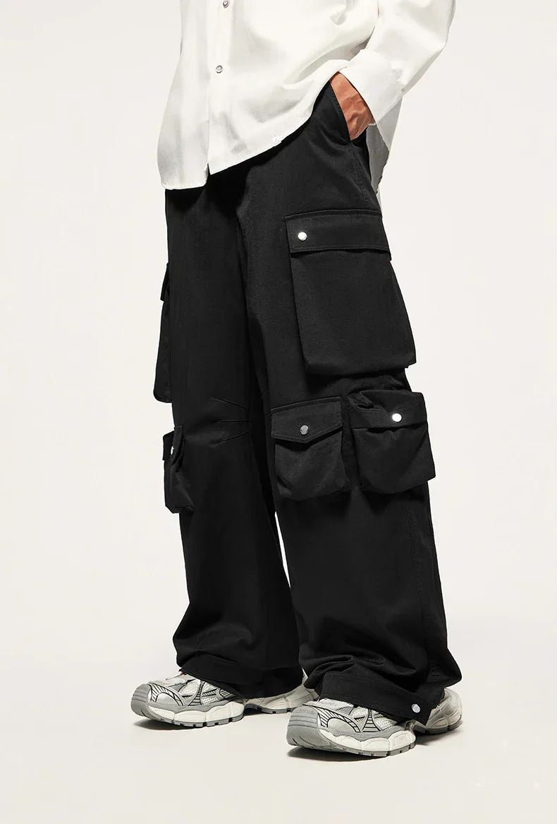 Luxe heren zomer cargo broek met oversized pasvorm en ruime zakken voor een trendy en praktische look.