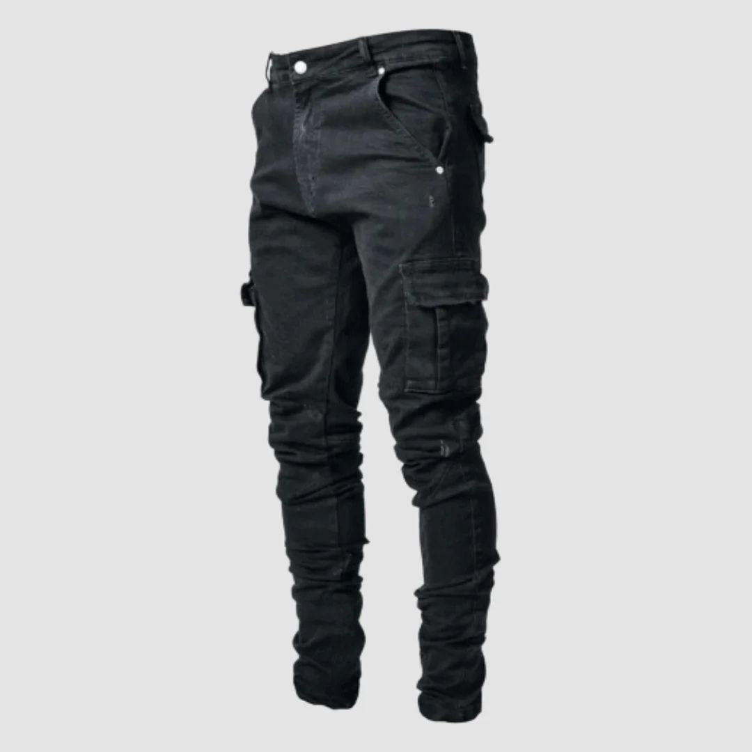 Stijlvolle slim-fit stretch denim jeans met cargozakken voor een moderne en stoere look.