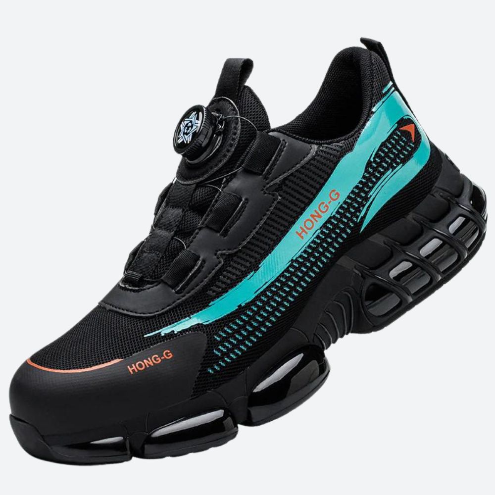 Trendy veiligheidsschoenen voor heren met ademend materiaal en antislipzool