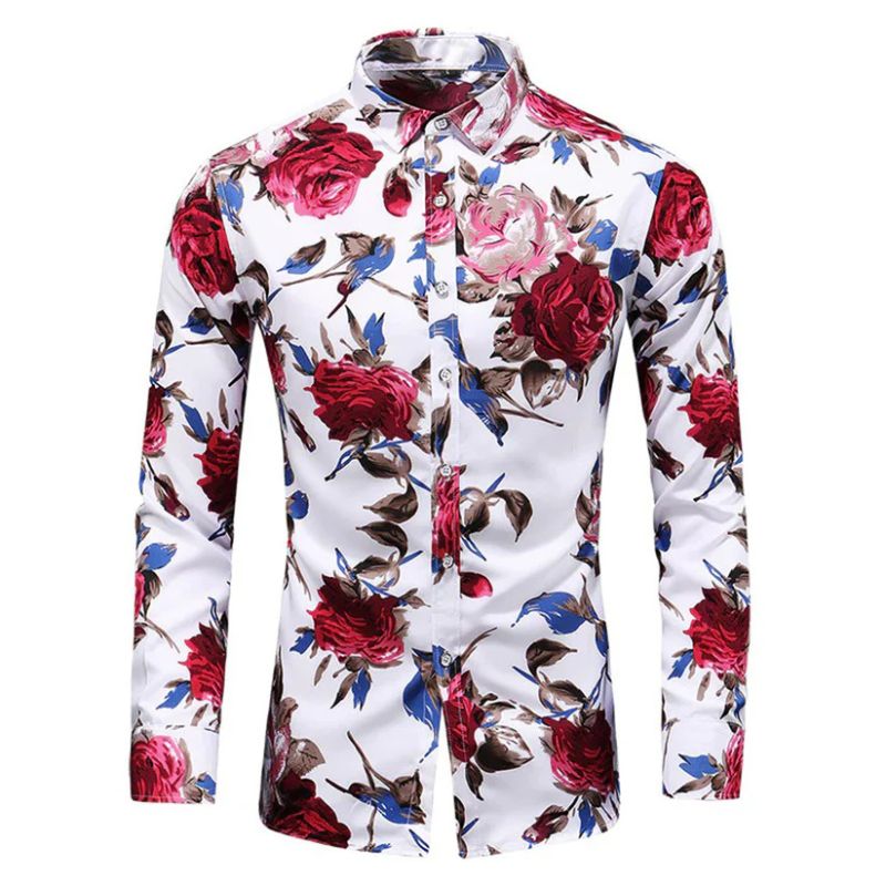 Stijlvol gebloemd zomershirt voor heren met een opvallend bloemenpatroon en comfortabele pasvorm.