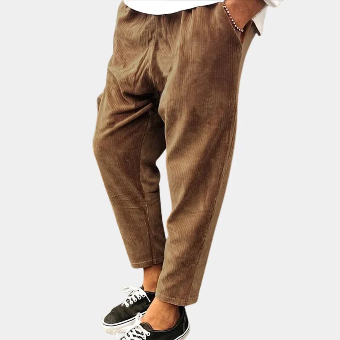 Casual heren Corduroy zomerbroek met relaxte pasvorm