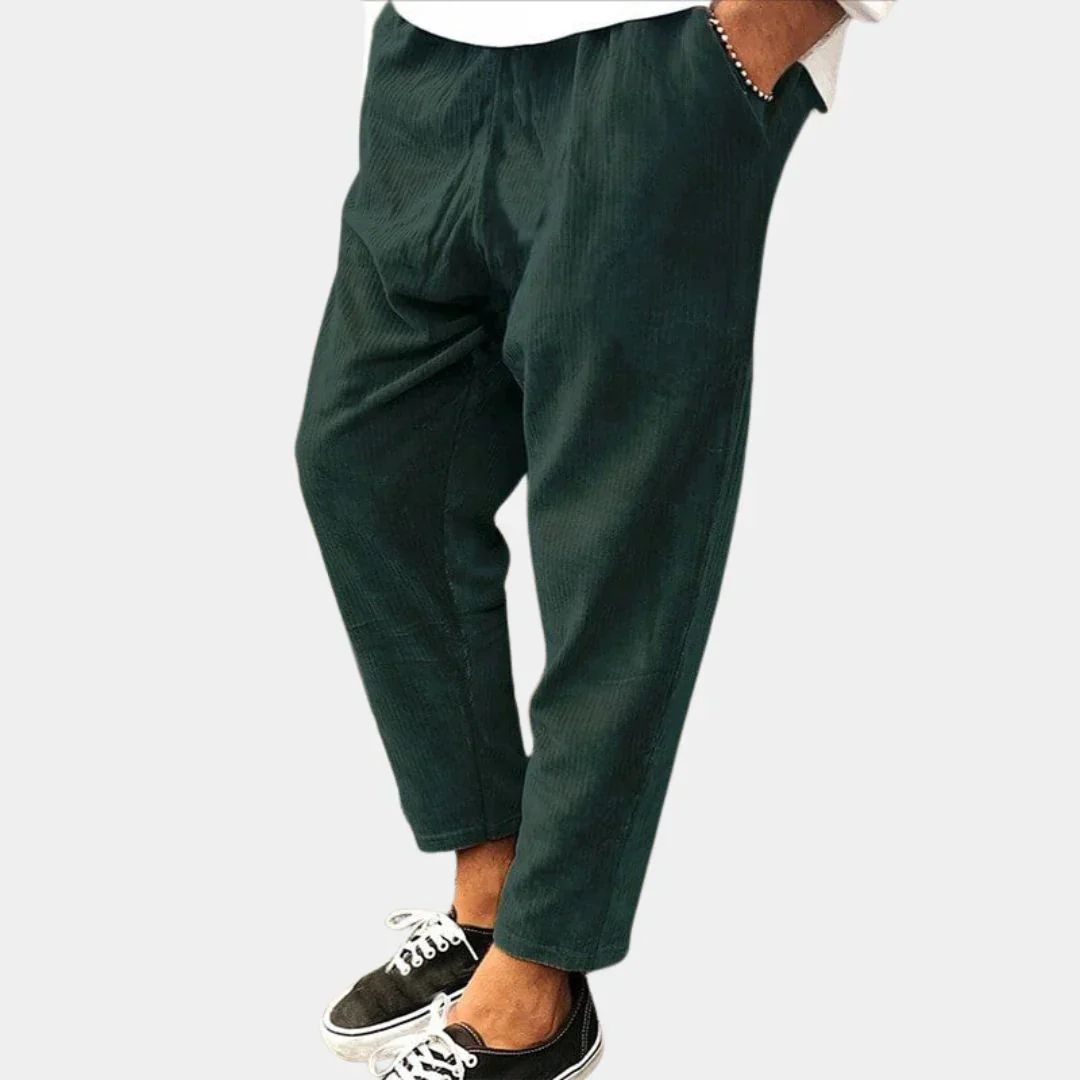 Casual heren Corduroy zomerbroek met relaxte pasvorm