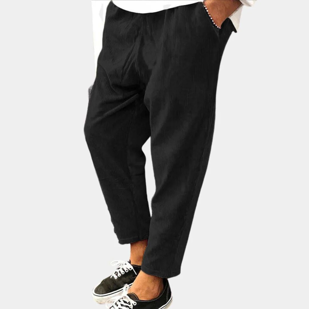 Casual heren Corduroy zomerbroek met relaxte pasvorm