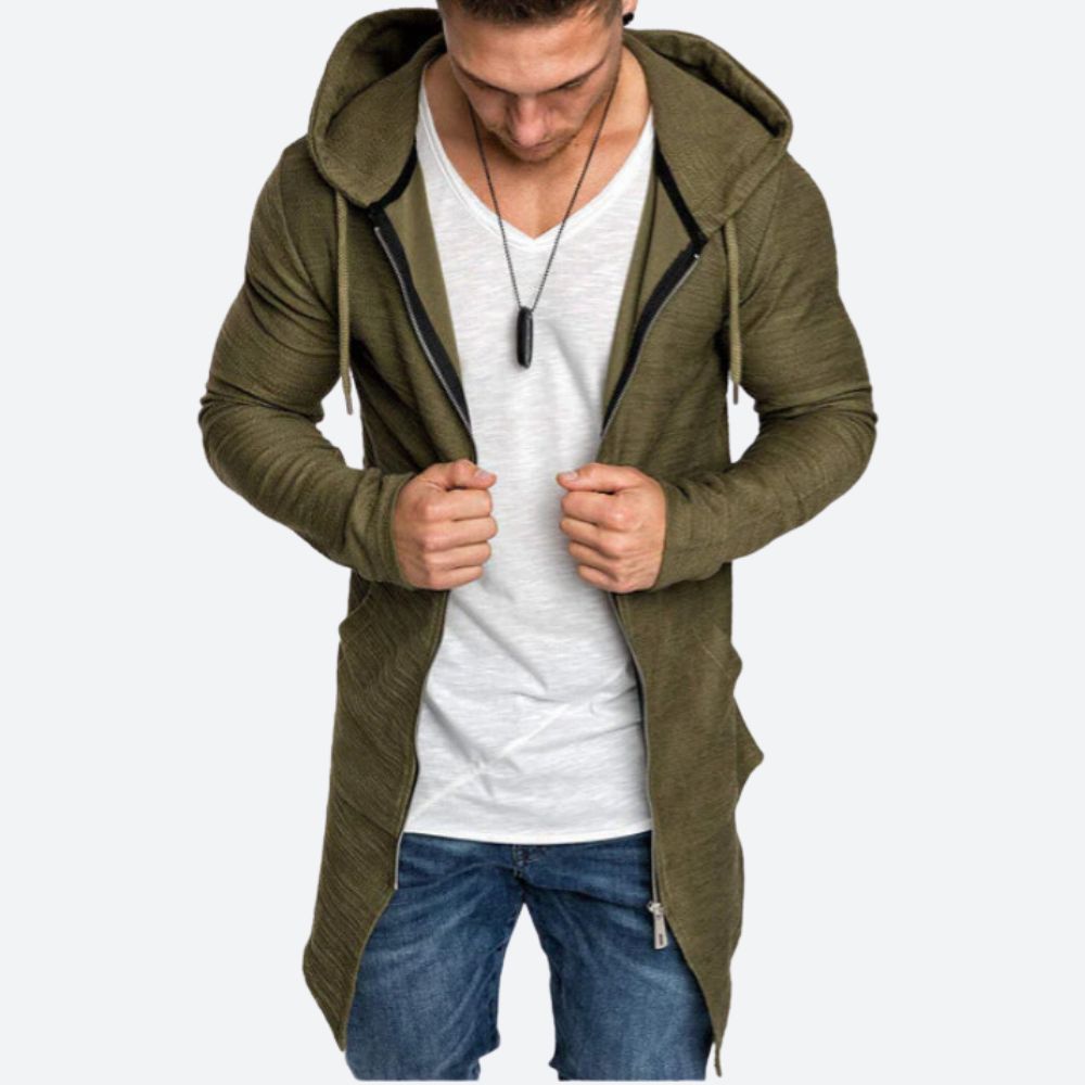 Comfortabel vest met capuchon voor mannen, ideaal voor herfstdagen en winteravonden.