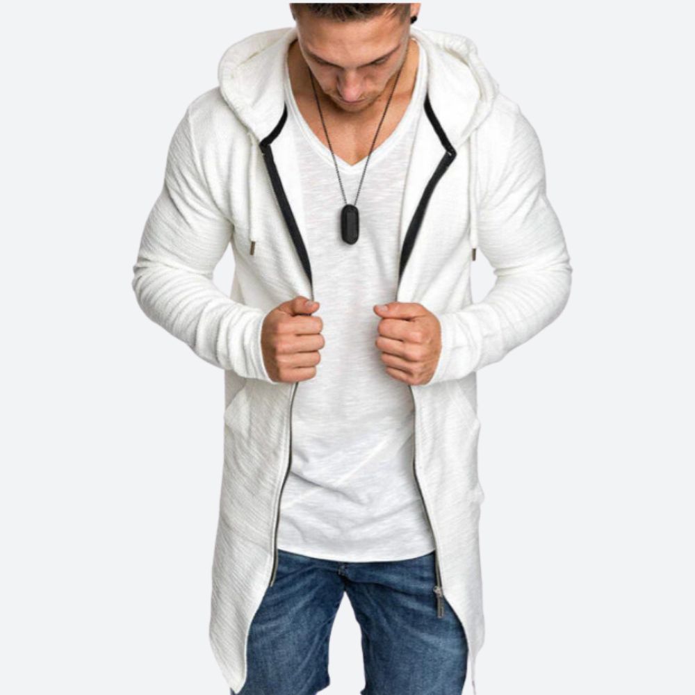 Comfortabel vest met capuchon voor mannen, ideaal voor herfstdagen en winteravonden.