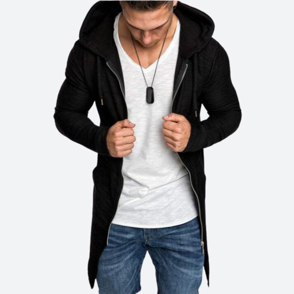 Comfortabel vest met capuchon voor mannen, ideaal voor herfstdagen en winteravonden.