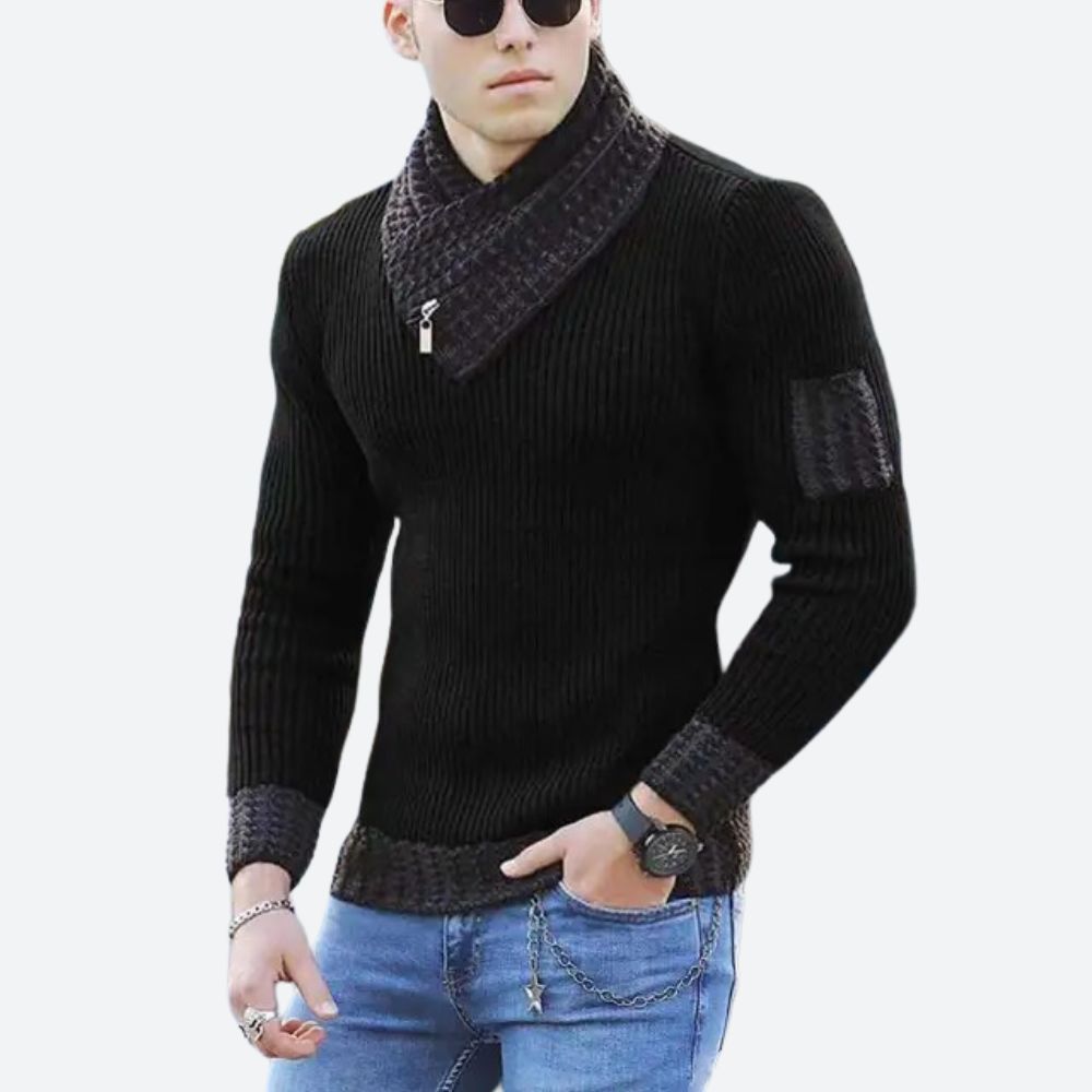 Comfortabele vintage herentrui met hoogwaardige materialen, stijlvolle kraag en perfecte pasvorm, ideaal voor herfst- en winterdagen.