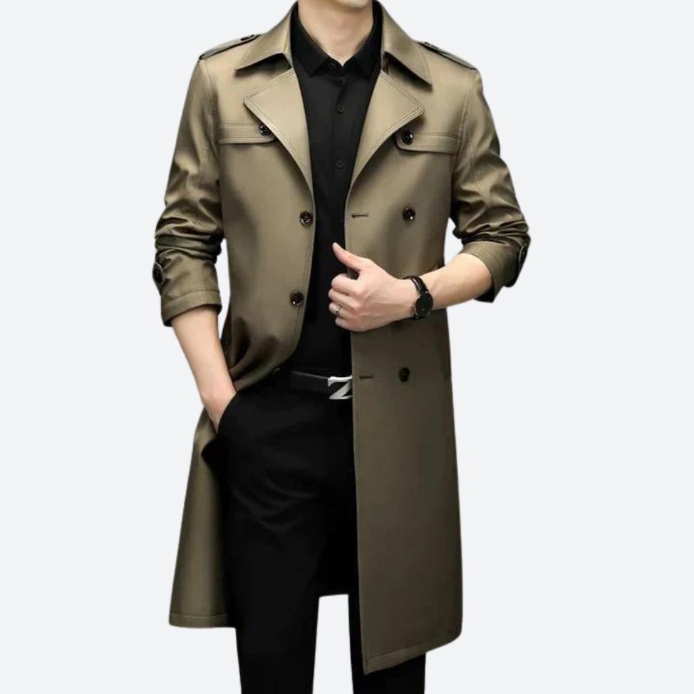 Elegante trenchcoat voor mannen, ideaal voor herfst en winter

