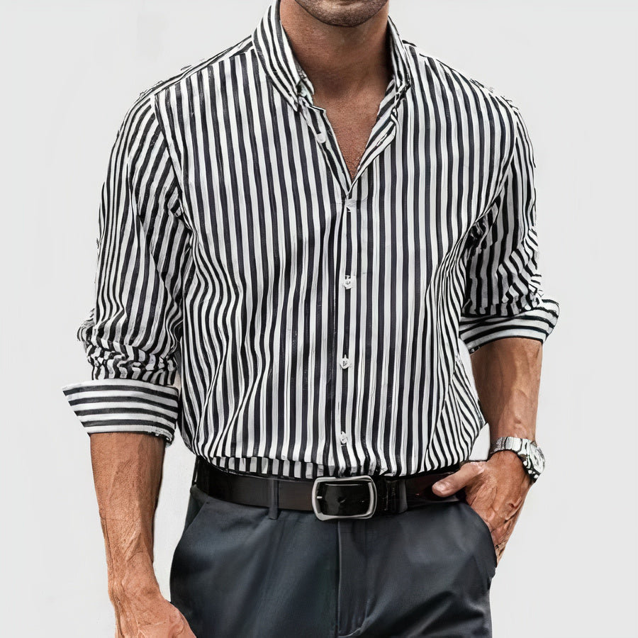 Stijlvol lichtgewicht gestreept zomershirt voor heren, ademend en perfect voor warme dagen.