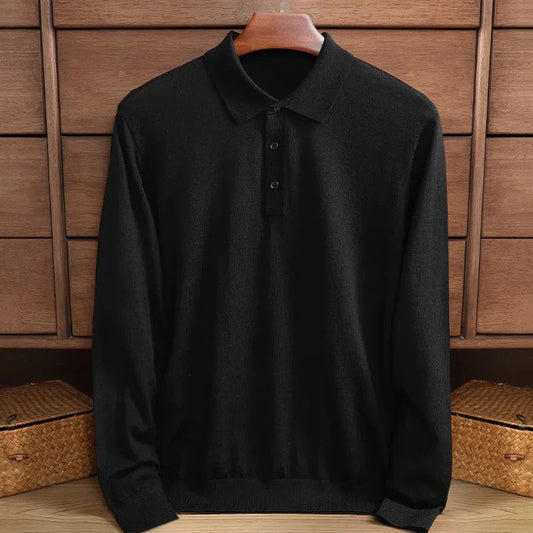 Stijlvolle herenpolo met lange mouwen in een ademende stof voor een elegante look.