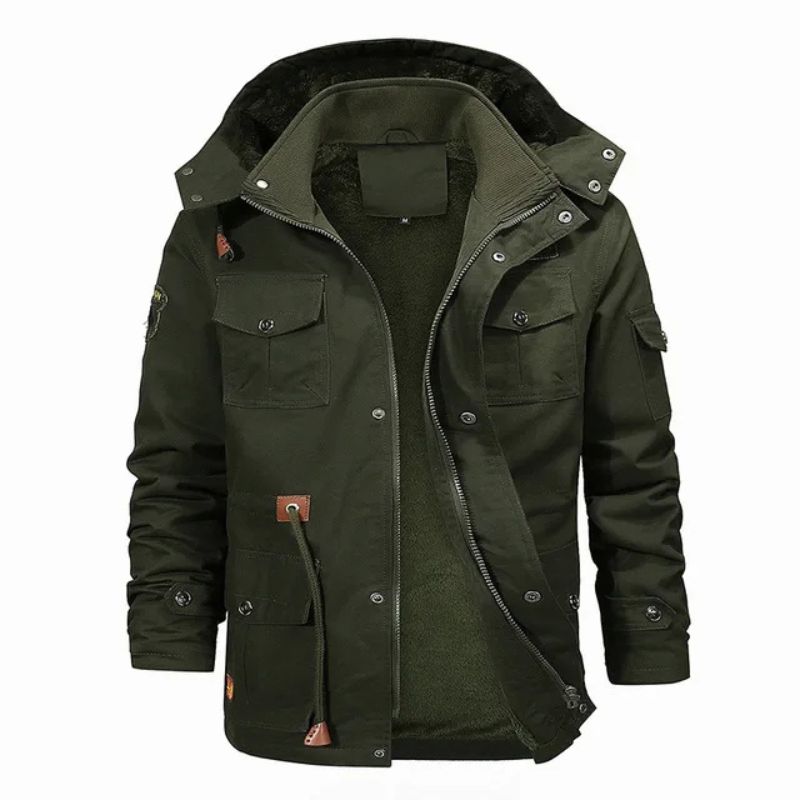 Klassiek warm fleecejack voor heren met een tijdloos ontwerp in een stijlvolle groene kleur, ideaal voor koude winterdagen.