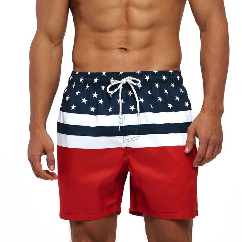 Trendy en comfortabele zomer boardshorts voor heren met een opvallend tie-dye patroon en een elastische taille met trekkoord.