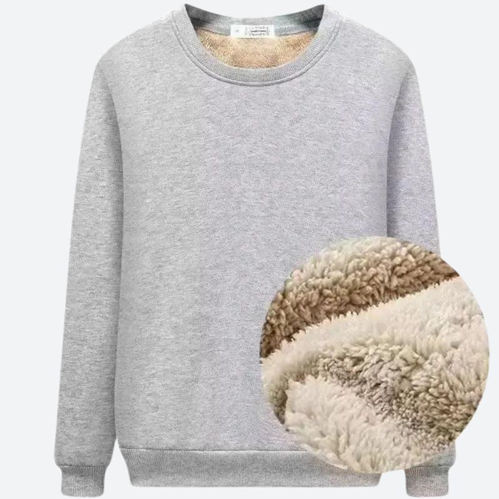 Thermische wintertrui voor mannen met fleece voering, perfect om warm te blijven tijdens herfst- en winterdagen.