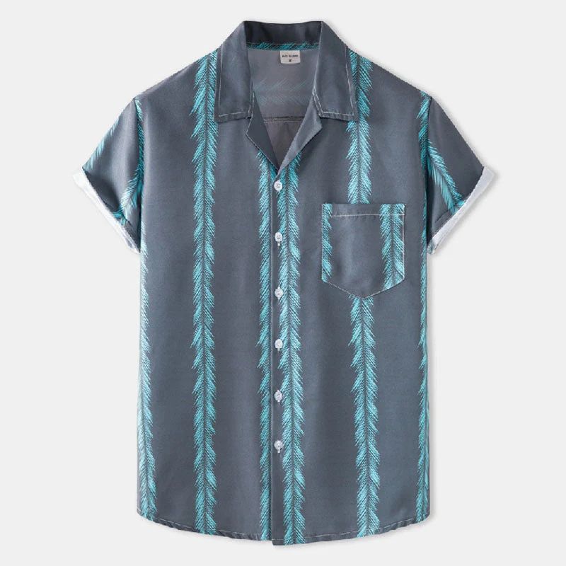Tijdloos zomeroverhemd voor heren met modern patroon en licht materiaal voor warme dagen.