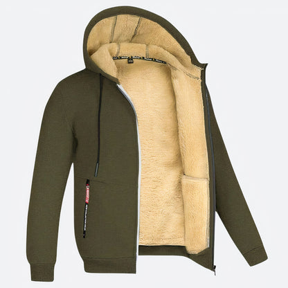 Trendy winterjas voor mannen met capuchon en warme voering, ideaal voor herfst- en winterdagen.