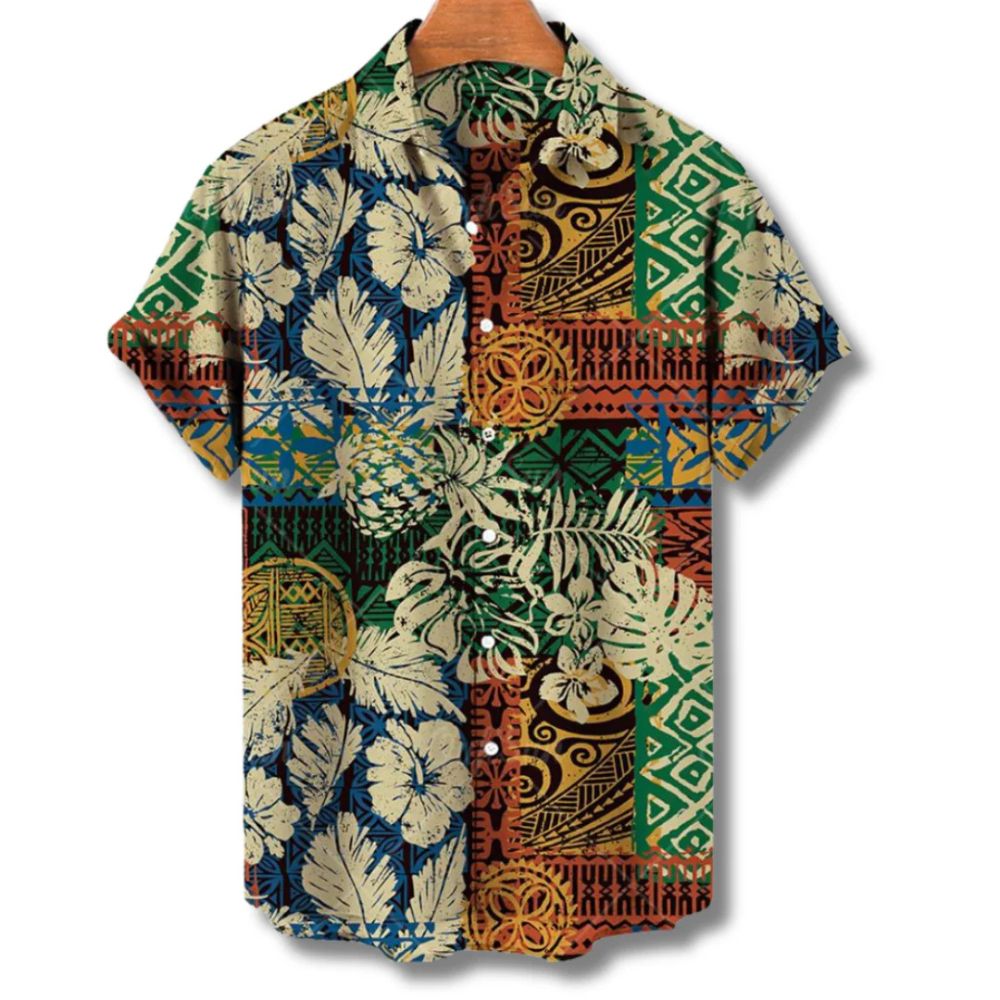 Stijlvol Hawai zomershirt voor heren met een casual pasvorm en knoopsluiting.