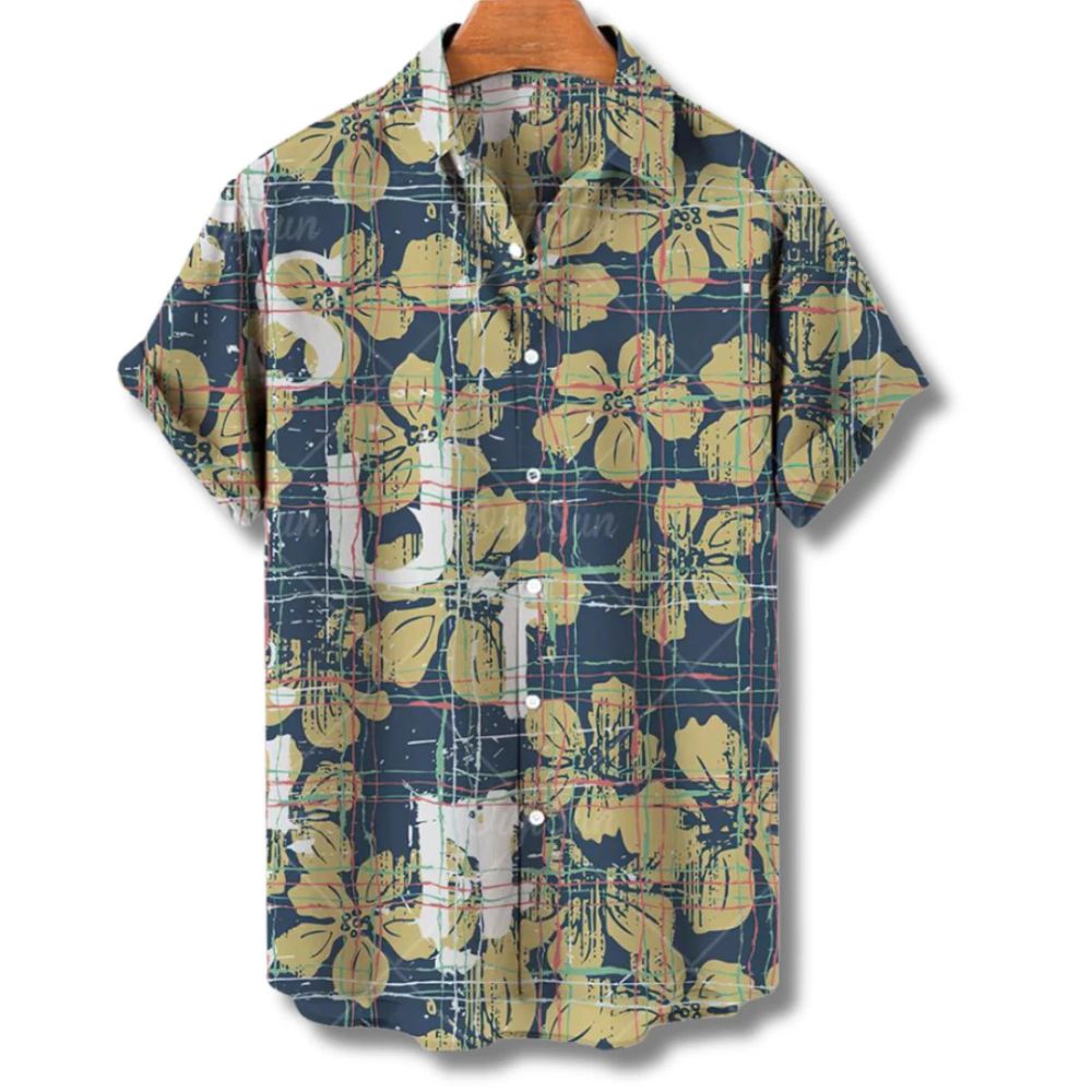 Stijlvol Hawai zomershirt voor heren met een casual pasvorm en knoopsluiting.