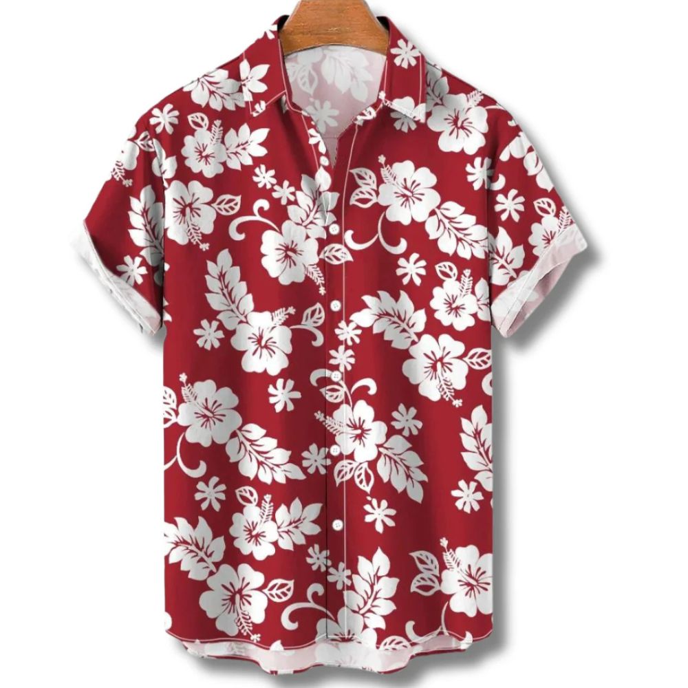 Stijlvol Hawai zomershirt voor heren met een casual pasvorm en knoopsluiting.