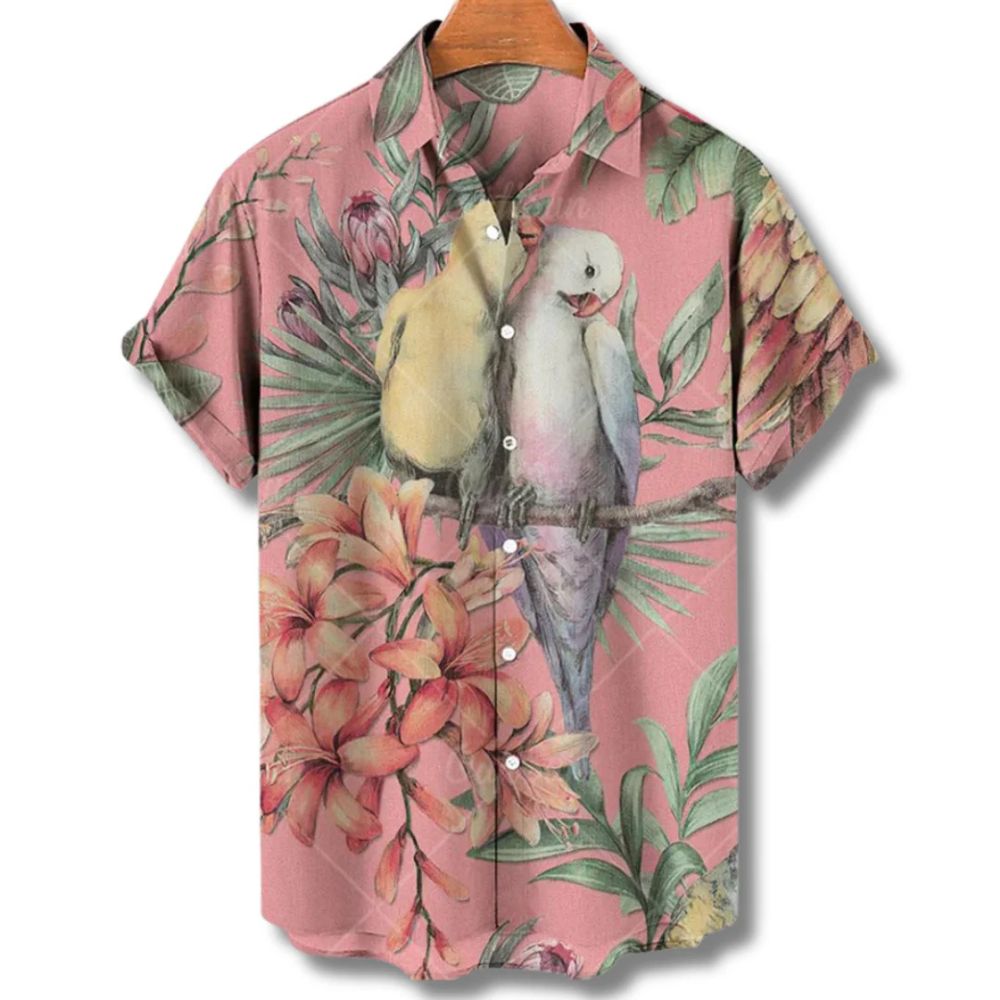 Stijlvol Hawai zomershirt voor heren met een casual pasvorm en knoopsluiting.