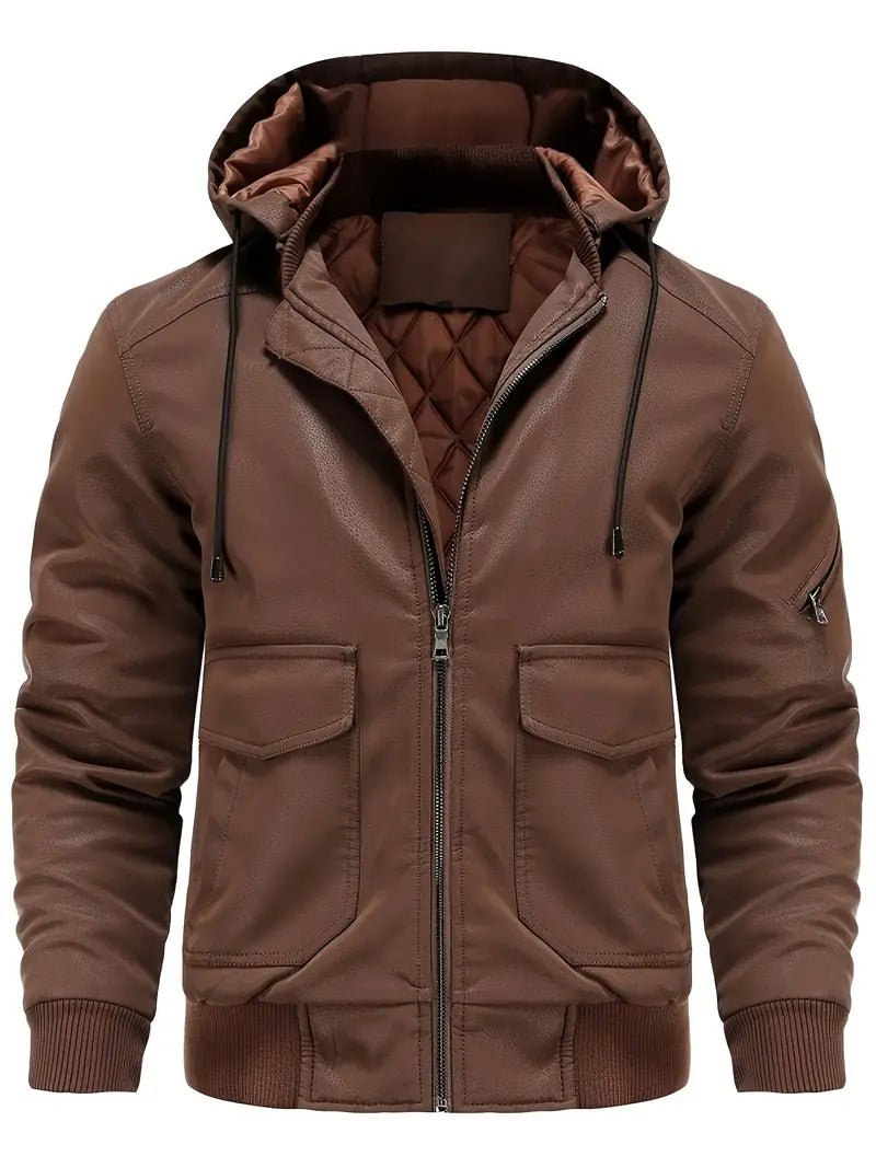 Waterdichte winterjas voor mannen met gewatteerde binnenvoering en praktische zakken, perfect voor koude en natte weersomstandigheden.